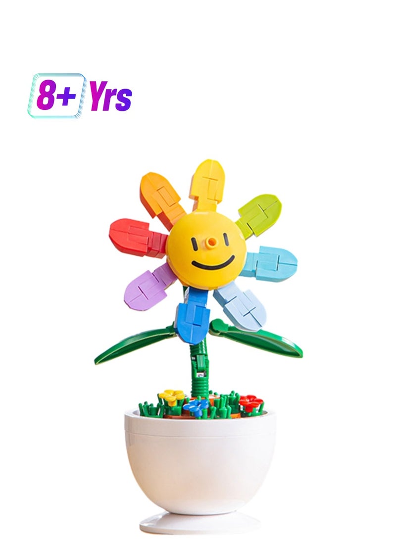 Colorful Sunflowers, Funny Potted Plant Series Assembly Model Ornaments Building Blocks Toys, Children'S Educational Game Gifts - Image 1